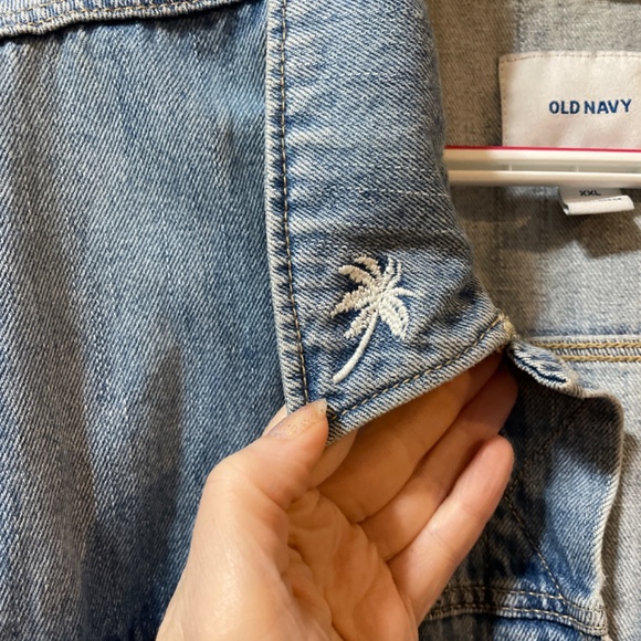 Women XXL Denim Trucker Jean Jacket Embroidered California on Chest - Picture 3 of 7